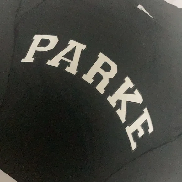 Parke Black Mock Neck Sweatshirt with white Varsity lettering size XXL